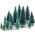 5/10pcs Mini Sisal Snow Frost Trees, Bottle Brush Trees 5 Sizes Christmas Diy Decoration Home Table Top Decoration Diorama Tree Models
