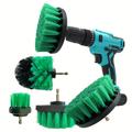 3pcs Electric Drill-brush Kit Power Scrubber Brush For Carpet Bathroom Surface Tub Furniture Shower Tile Tires Cleaning Tool