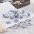 15pcs/set Vintage Miniature White Porcelain Tea Set Pot Cup Plate Tableware Dollhouse House Model Room Items Furniture Decor Easter Gift