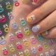 Funny Expression Design Nail Art Stickers, Self Adhesive Jelly Nail Art Decals, Nail Art Supplies For Women And Girls