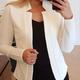 Solid Split Open Front Blazer, Elegant Long Sleeve Blazer, Elegant & Stylish Tops For Office & Work, Women's Clothing