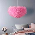 led pendentif lumière autruche plume chambre cordon réglable 3000-6000k 30cm plume lustre romantique décoratif suspendu plafonnier luminaire pour filles chambre chambre