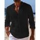 Homme Chemise Lin Chemise Chemise boutonnée Chemisette Chemise d'été Chemise de plage Noir Blanche Rose Claire manche longue Plein Col rabattu Printemps été Casual du quotidien Vêtement Tenue