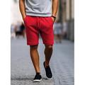 Homme Short de survêtement Short Shorts d'entraînement Shorts décontractés Poche Cordon Taille elastique Plein Confort Respirable Longueur genou Casual du quotidien Vacances Sportif Mode Noir Rouge