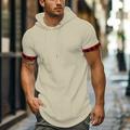 Homme T shirt Tee T-shirt en tricot gaufré T-shirt Plein Capuche Plein Air Vacances Manches courtes Vêtement Tenue Mode Design basique