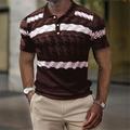 Homme POLO Polo gaufré Tee Shirt Golf Rayé Imprimés Photos Géométrie Col rabattu Noir Rouge Bleu Violet Marron 3D effet Extérieur Plein Air Manches courtes Imprimer Bouton bas Vêtement Tenue Mode