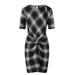 Lacing Checked Dress