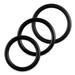 LeLuv 5mm Round Gauge Cock Ring - Black Stainless Steel - 30 32 34mm Inside Diameter 3-Pack