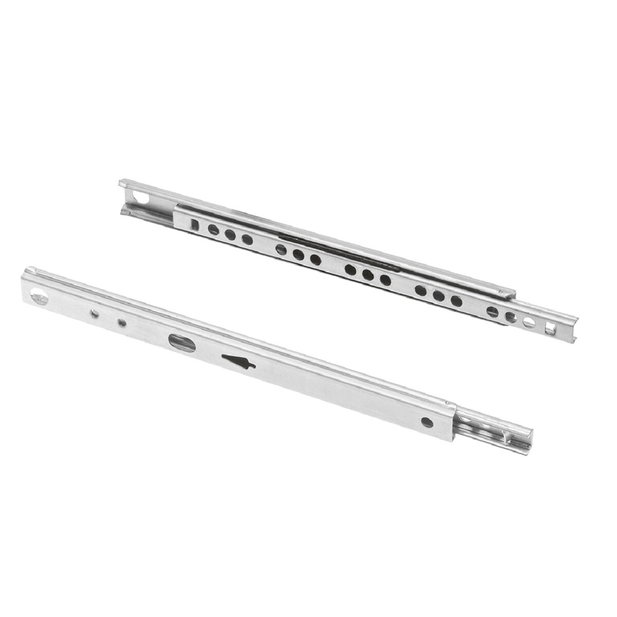 MS Beschläge Teleskopschiene Teilauszug 1 Paar Schubladenschienen 17mm Höhe Nutmontage 438mm Image
