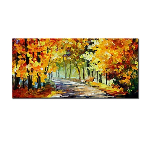 Mintura handgefertigtes Ölgemälde auf Leinwand, Wandkunst, Dekoration, modernes abstraktes Stadtlandschaftsbild für Wohnkultur, gerolltes, rahmenloses, ungedehntes Gemälde Image