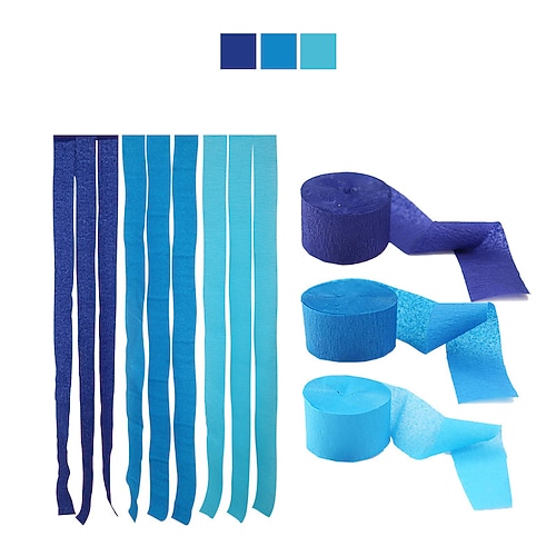 2 Stück Buntes Papier-Wrinkled-Papier-Set Florales Papierrollenband Geburtstag Hintergrund Wanddekoration Kinderpartydekoration Wohnzimmer Schlafzimmer Weihnachtsgeschenk Image