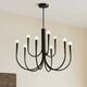 Black Gold Farmhouse Chandeliers for Dining Room, 6/9-Light Metal Kitchen Light Fixtures, Farmhouse Candle Pendant Light for Living Room, Entryway, Foyer, Bedroom