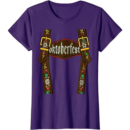 T-Shirt Anime 3D Bayerisch Streetstyle T-Shirt Ärmel Grafik für Herren Damen Unisex Erwachsene 3D-Druck für Oktoberfestbier Maskerade Alltagstauglich Image
