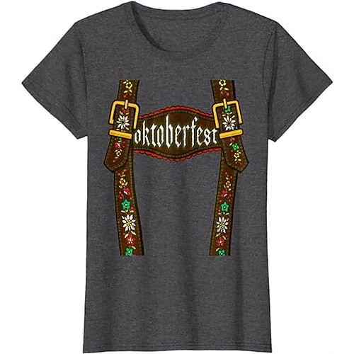 T-Shirt Anime 3D Bayerisch Streetstyle T-Shirt Ärmel Grafik für Herren Damen Unisex Erwachsene 3D-Druck für Oktoberfestbier Maskerade Alltagstauglich Image