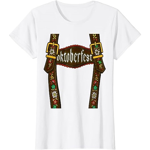 T-Shirt Anime 3D Bayerisch Streetstyle T-Shirt Ärmel Grafik für Herren Damen Unisex Erwachsene 3D-Druck für Oktoberfestbier Maskerade Alltagstauglich Image