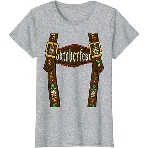 Anime 3D T-Shirt Ärmel T-Shirt Oktoberfestbier Bayerisch Grafik für Herren Damen Unisex Erwachsene 3D-Druck für Oktoberfestbier Maskerade Alltagstauglich Image