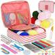 58PCS Crochet Kit Beginners Crochet Set with Crochet Yarn, Portable Crochet Hook Set Crochet Hooks Ergonomic Soft Grip Lace Crochet Hooks Travel Crochet Hook Case Full Knitting Crochet Supplies