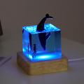 Marine Resin Whale Humpback Whale 5cm/2inch Cube Ornament Luminous Mini Night Light Birthday Christmas Gift