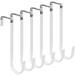 Over The Door Hooks 6 Pack Upgraded Long Door Hangers Hooks with Rubber Prevent Scratches Heavy Duty Organizer Hooks for Hanging Clothes Towels Hats Coats Bags White