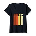 Damen Retro Poker Texas Holdem Kasino - Karten Chips Vintage Poker T-Shirt mit V-Ausschnitt