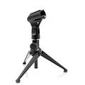 Pyle Desktop Tripod Microphone Stand - Adjustable Height 4.7 to 8.7 Inch High with Heavy Duty Clutch Support Weight 5 Lbs. - Ideal for Recording Podcast or Desktop Application PMKSDT25