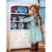 18 Inch Doll Wooden Furniture Farmhouse Fully Assembled Step Back Kitchen Cupboard Dish Hutch Compatible with Kitchen Furniture