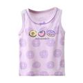 Uuszgmr T Shirts For Kid Boys Girls Cotton Halter Small Vest Summer Thin Floral Undershirt In The Little Cute Printing Round Neck Casual Clothes Size:8-9 Years Purple
