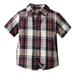 Uuszgmr Kid T Shirts For Boys Girls Short Sleeved Shirts Small And Medium Sized Childrens Summer Plaid Prints Going Out And Being Handsome Cardigan Dresses Size:12-18 Months Wine