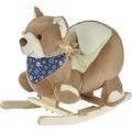 Baby Rocking Horse with Lullaby Riding Horse Bear Themed Plush Animal Rocker with Pedals for Ages 18-36 Months