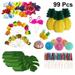 99 Pcs Hibiscus Flower Luau Party Decoration Props Dining Table Flowers Hawaiian Toppers Cocktail Straw Banquet