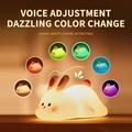 Oneshit USB Rechargeable Silicone Night Light Cute Kids Night Light With Sensor 3 Modes Brightness Kawaii Night Light LED Decorative Rabbit Night Light On Clearance Night Lights Multi-color