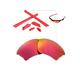 Walleva Fire Red Polarized Lenses And Red Rubber Kit For Oakley Half Jacket XLJ Sunglasses