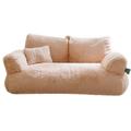Winter Warm Cat Sofa Couch Pet Sofa for Cats and Small Dogs Sherpa Fleece Cat Sleeping Bed Ultra-Soft Snuggle Cat Sofa Luxury Mini Dog Couch Sofa Bed Khaki Large