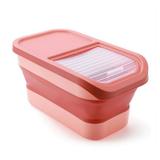 Dog Food Storage Container Foldable Pet Food Container With Sliding Lid Airtight Cat Food Container Foldable Kitchen Rice Storage Container