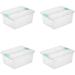 Deep Clip Box Clear with Blue Aquarium Latches 4-Pack