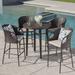 Christopher Knight Home Dominica Outdoor 5-piece Wicker 41-inch Round Bar Set with Cushions by