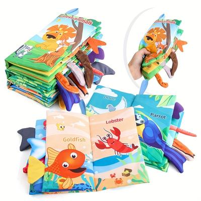 TEMU Baby Books -baby Toys Gifts Touch Feel First Cloth Crinkle Soft Books Infant Tummy Time Toyslearning Sensory Baby Toys Stroller Toys Christmas Thanksgiving Gifts