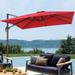 FLAME&SHADE 9Ã—9FT Square Cantilever Umbrella For Your Outdoor Space â€“ 240g Solution-Dyed Fabric Aluminum Frame and Innovative 360Â° Rotation System Red