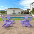 ACEGOSES 4Pcs Outdoor Folding Adirondack Chair Patio Plastic Fire Pit Chair for Outside Deck and and Balcony Purple