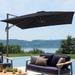 FLAME&SHADE 9Ã—9FT Square Cantilever Umbrella For Your Outdoor Space â€“ 240g Solution-Dyed Fabric Aluminum Frame and Innovative 360Â° Rotation System Anthracite