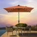 Sonerlic Patio 6.5x6.5 FT LED Market Umbrellas With Solar Lights Table Umbrella for Patio and Outdoor With Tilt Button for Deck and Pool Orange