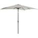 WANLINDZ 9 x 7 Patio Umbrella Outdoor Table Market Umbrella with Crank Solar LED Lights 45Â° Tilt Push-Button Operation for Deck Backyard Pool and Lawn White