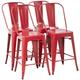 24 Inches Bar Stool Set Of 4 Counter Height Barstool With Back Seat Height Industrial Bar Chairs Indoor Outdoor Metal Bar Stool Kitchen Stools Restaurant Patio Stool Stackable Modern Kitchen Stool