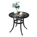 Tcbosik 23.6inch Outdoor End Table Patio Table Lightweight Aluminum Table Outdoor End Table Side Table for Backyard Garden Porch Balcony Pool Side and Indoor Black