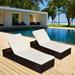 Kadyn Flat Bed Outdoor Leisure Rattan Furniture Pool Bed / Chaise (Single Sheet)-Brown