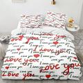 Colorful Love Heart Duvet Cover Sets 3 Pcs Kids Quilt Cover Set Floral Print Bedding Set Zipper and 2 Pillowcase Soft Reversible Design(No Comforter)