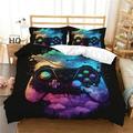 Modern Gamepad Bedding Set Boys Youth Video Game Controller Headphone Gaming Comforter Cover Decorative 3 Piece Duvet Cover With 2 Pillowshams(No Comforter)