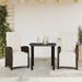 vidaXL 3 Piece Bistro Set with Cushions Brown Poly Rattan