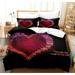 Duvet Cover Set Valentine s Day Couple Wedding Bride Heart Design Image Decorative 3 Piece Bedding Set with 2 Pillow(No Comforter)