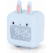 Kids Alarm Clock Cute Bunny Alarm Clock for Girls White Noise Alarm Clock Night Light with USB Children s Alarm Clock for Girls Bedroom (Blue)